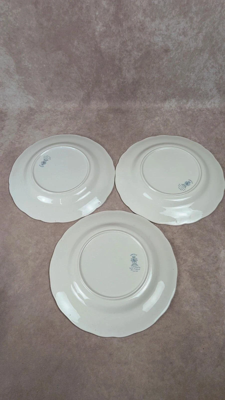 Conjunto de 3 pratos planos Lunéville decoração azul tradicional – photo 7